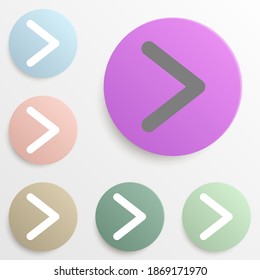Arrow-Button-Farbsatz. Einfache Glyphe, flache Vektorgrafik von Web-Icons für i und ux, Website oder mobile Anwendung