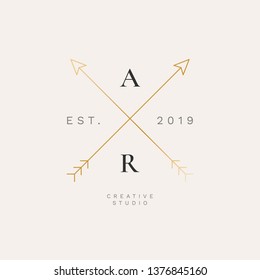 vector de colección de diseño de placa de flecha