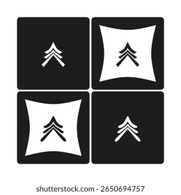 Ícone de emblema de seta. Padrão de emblema em negrito. Marca de direção Vetor. Design de escudo quadrado.