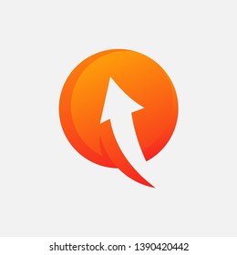 arrow and balloon logo design