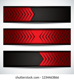Arrow banner set, modern backgrounds design, vector illustration