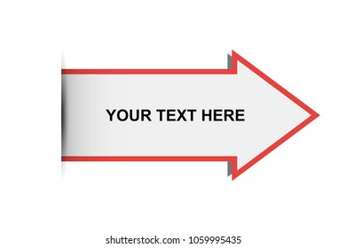 Arrow banner with shadow. Vector illustration
