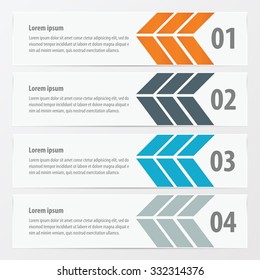  Arrow Banner template   Orange , blue, gray color