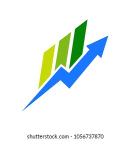 Arrow Bar Chart Company Logo Template
