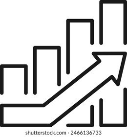 Pfeil nach oben mit Balkendiagrammsymbol