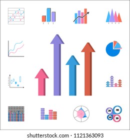 arrow bar chart icon. Detailed set of Charts Diagramms icons. Premium quality graphic design sign. One of the collection icons for websites, web design, mobile app on white background