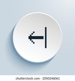 arrow bar left pixel art icon design. Button style circle shape isolated on white background. Vector illustration