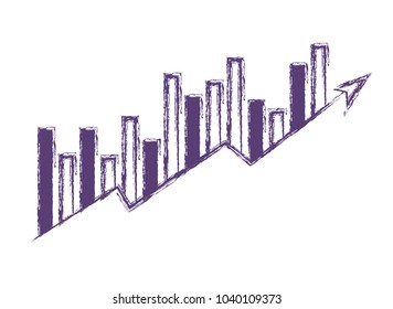 arrow and bars growth icon