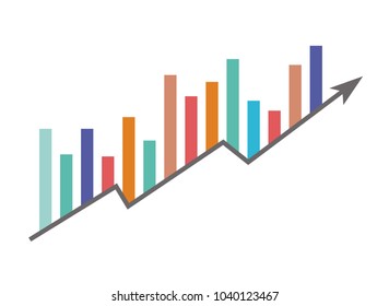 arrow and bars growth icon