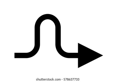 Arrow with a bend hump