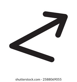 Arrow bent angled icon illustration