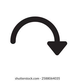 Arrow bent circular icon illustration