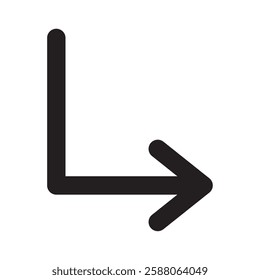 Arrow bent corner icon illustration