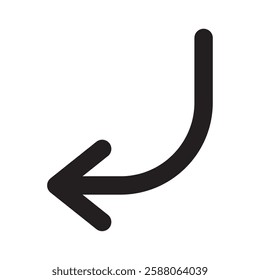 Arrow bent loop icon illustration