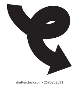 Arrow bent spiral bold thick modern navigation
