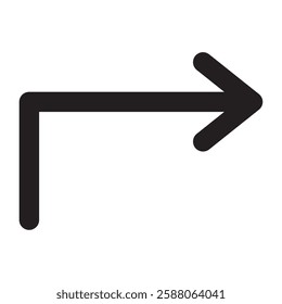 Arrow bent square icon illustration