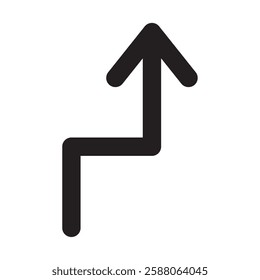 Arrow bent staircase icon illustration