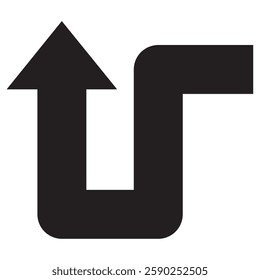Arrow bent upward square bold design