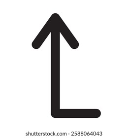 Arrow bent vertical icon illustration