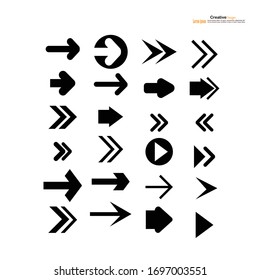 Arrow  big black icon on white background .Arrow icon design. Collection of concept arrows for web design, mobile apps, interface and more.vector illustration.