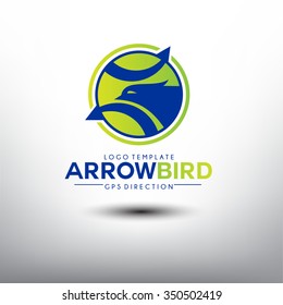 Arrow Bird. Logo template for GPS Industry