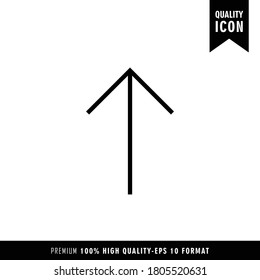 Up Arrow black color of flat simple icon. Web apps security Kit illustration vector of mobile application. Modern style of design. Line single minimalistic sign