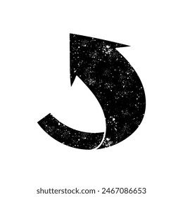 Pfeil schwarz von Hand gezeichnetes Symbol im Grunge-Look