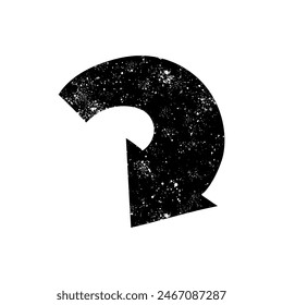 Pfeil schwarz von Hand gezeichnetes Symbol im Grunge-Look