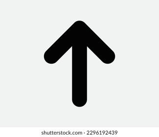 Up Arrow Black Icon. Forward Front Straight Ahead Symbol. Enter Entrance Road Sign. North Point Pointer Vector Graphic Illustration Clipart Cutout