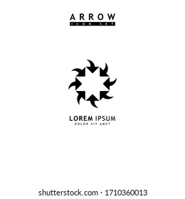 Arrow black icon set. Modern simple arrows. Vector illustration