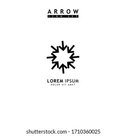 Arrow black icon set. Modern simple arrows. Vector illustration