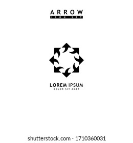 Arrow black icon set. Modern simple arrows. Vector illustration