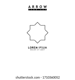 Arrow black icon set. Modern simple arrows. Vector illustration