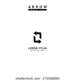 Arrow black icon set. Modern simple arrows. Vector illustration