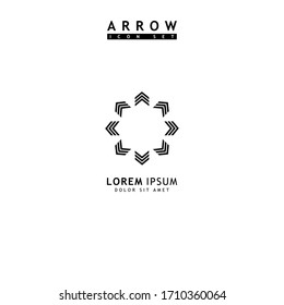 Pfeil schwarz Symbol Set. Moderne, einfache Pfeile. Vektorillustration