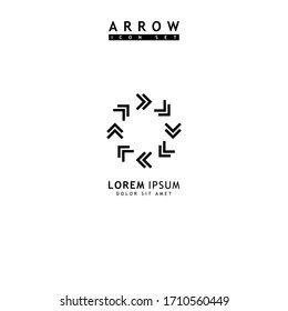 Arrow black icon set. Modern simple arrows. Vector illustration