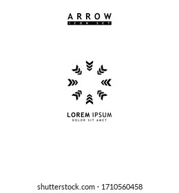 Arrow black icon set. Modern simple arrows. Vector illustration