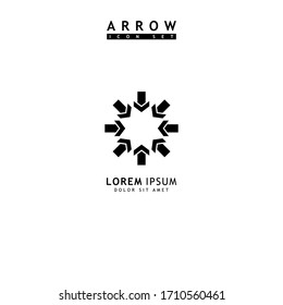 Arrow black icon set. Modern simple arrows. Vector illustration