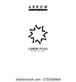 Arrow black icon set. Modern simple arrows. Vector illustration