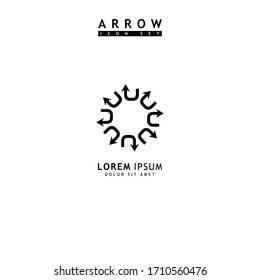 Arrow black icon set. Modern simple arrows. Vector illustration
