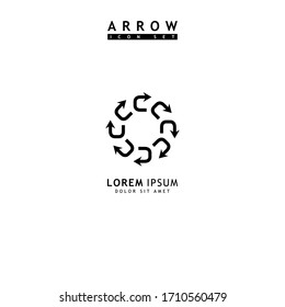 Arrow black icon set. Modern simple arrows. Vector illustration