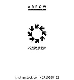 Pfeil schwarz Symbol Set. Moderne, einfache Pfeile. Vektorillustration