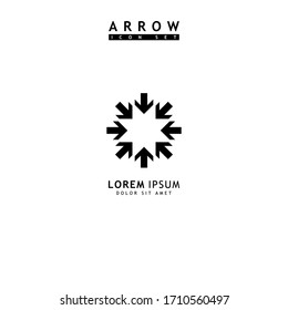 Pfeil schwarz Symbol Set. Moderne, einfache Pfeile. Vektorillustration