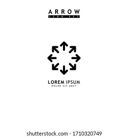 Pfeil schwarz Symbol Set. Pfeilsymbol. Arrow-Vektorillustration-Kollektion. Pfeil. Cursor. Moderne, einfache Pfeile. Vektorillustration