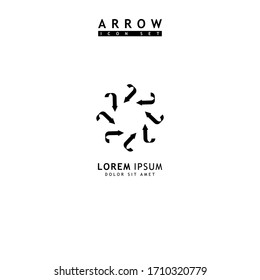 Arrow black icon set. Arrow icon. Arrow vector collection. Arrow. Cursor. Modern simple arrows. Vector illustration