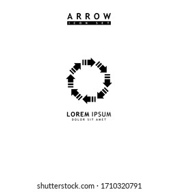 Arrow black icon set. Arrow icon. Arrow vector collection. Arrow. Cursor. Modern simple arrows. Vector illustration