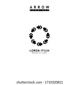 Arrow black icon set. Arrow icon. Arrow vector collection. Arrow. Cursor. Modern simple arrows. Vector illustration