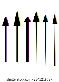 Up arrow black icon. Vector sign isolated on white background