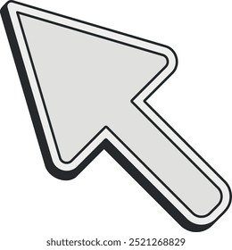 arrow with black outline without background