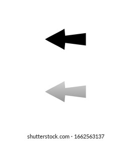 Flecha. Símbolo negro sobre fondo blanco. Simple ilustración. Icono de vector plano. Sombra de reflexión espejo. Se puede utilizar en el proyecto de logotipo, web, móvil e UI